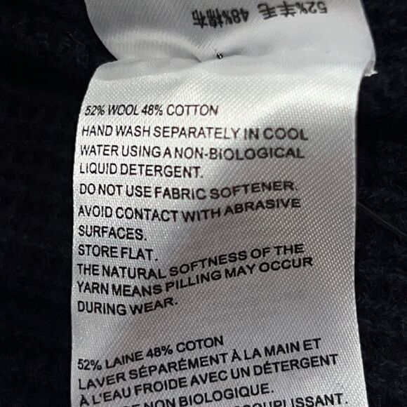 New Self-Portrait STRIPED FRILL SWEATER NAVY Wool Jumper Small - Picture 15 of 16